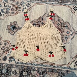 Crochet cherry top